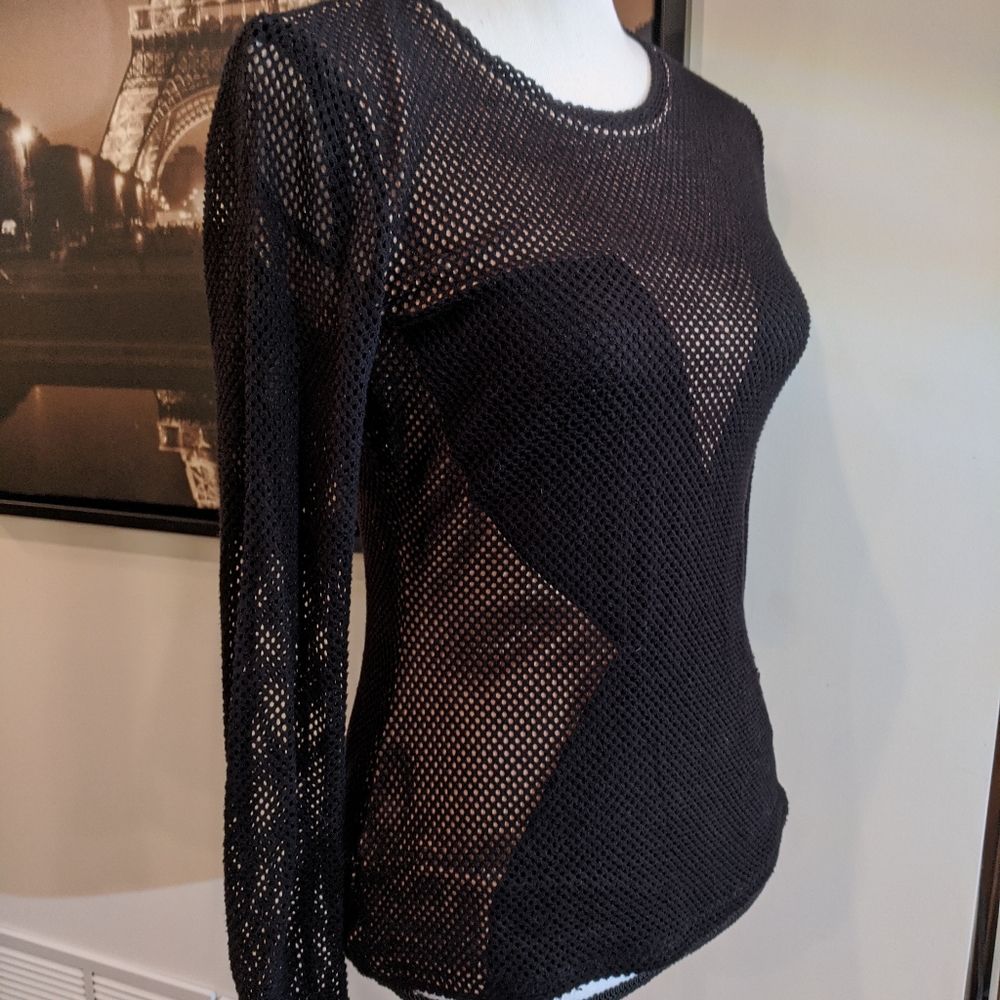 BCBGMAXAZRIA black/tan X top. Sz S - Picture 6 of 11